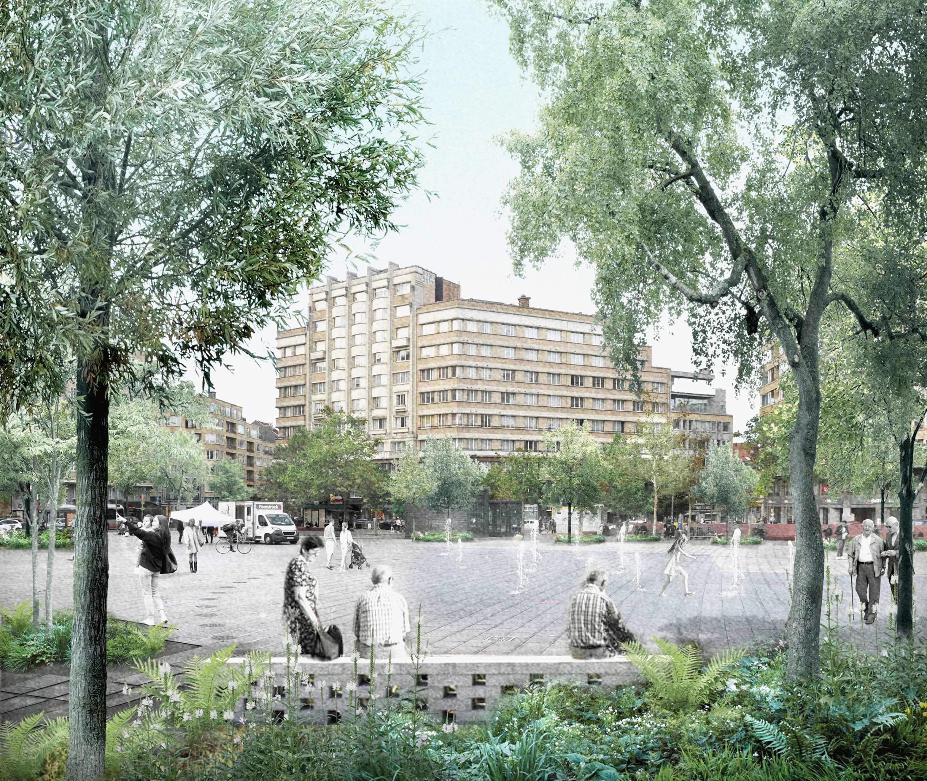 Immeuble de logements sociaux "Ieder zijn huis". Collection Belfius Banque-Académie royale de Belgique © ARB – urban.brussels